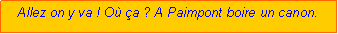Zone de Texte: Allez on y va ! O a ? A Paimpont boire un canon.