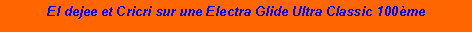 Zone de Texte: El dejee et Cricri sur une Electra Glide Ultra Classic 100me  